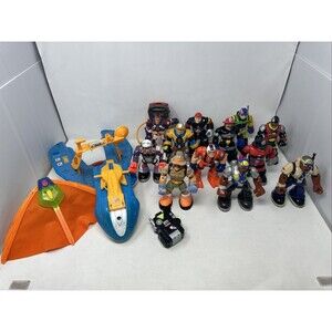 Rescue Heroes Mattel Fisher Price Toy Action Figures++ 1998-2002 Lot of 14 Boat